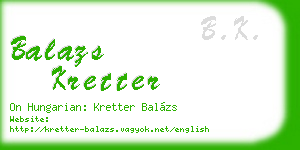 balazs kretter business card