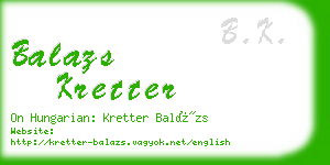 balazs kretter business card